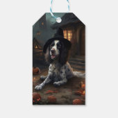 Étiquettes-cadeau Anglais Springer espagnol Citrouille Halloween eff (Dos)