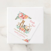 Étiquettes Cadeau Animaux boisés floraux Merci de fête d'anniversair (En situation)