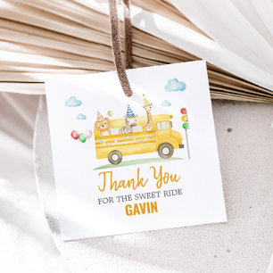 Étiquettes Cadeau Animaux Carré de fête d'anniversaire