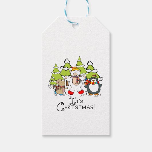 Étiquettes-cadeau Animaux C'est Noël (Devant)