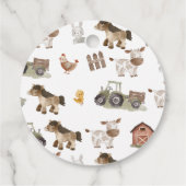 Étiquettes Cadeau Animaux de ferme 1er anniversaire (Dos)