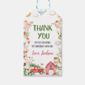Étiquettes-cadeau Animaux de ferme Barnyard Anniversaire Merci de fê (Devant)
