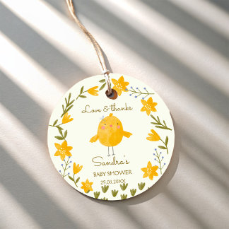 Étiquettes Cadeau Animaux de la ferme de poulets baby shower fantais