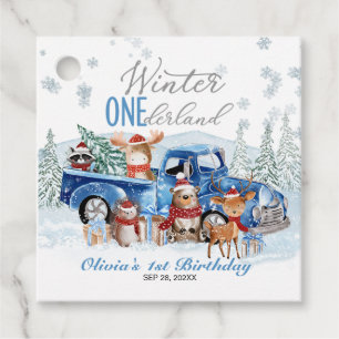 Étiquettes Cadeau Animaux de la Forêt Camion ONEderland 1er Annivers