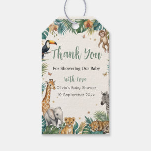 Étiquettes-cadeau Animaux de Safari Baby Shower Jungle Tropical