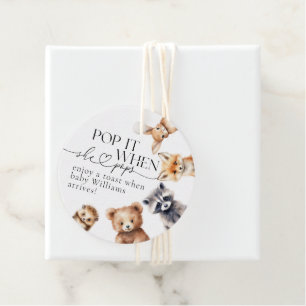 Étiquettes Cadeau Animaux des bois Baby shower moderne