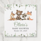 Étiquettes Cadeau Animaux des bois, Forêt, Un sauvage, Baby shower (Devant)