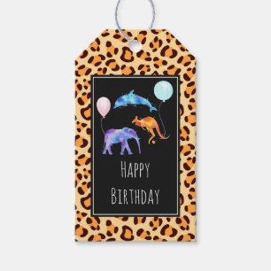 Étiquettes-cadeau Animaux sauvages sur l'Empreinte de léopard exotiq