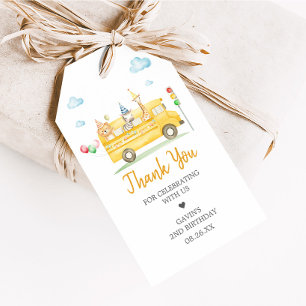 Étiquettes-cadeau Animaux scolaires Bus fête d'anniversaire Favorise