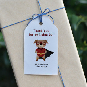 Étiquettes-cadeau Animaux Super-héros Anniversaire Enfants Mignons