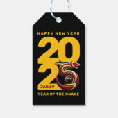 Étiquettes-cadeau Année rouge or du serpent 2025 (Dos)