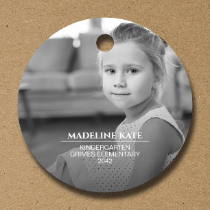 Étiquettes Cadeau Année scolaire Garder B&W photo