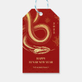 Étiquettes-cadeau Année serpent 2025 Nouvel An chinois rouge (Dos)