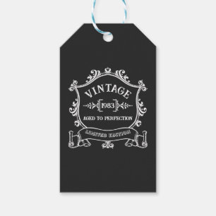 Étiquettes-cadeau Année vintage - âge à la perfection année de naiss