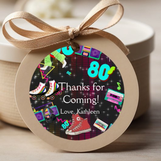 Étiquettes Cadeau Années 80, Rétro, Merci