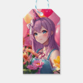 Étiquettes-cadeau Anniversaire à thème Anime fille (Devant)