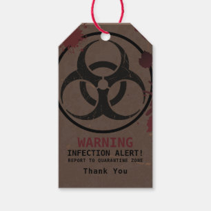 Étiquettes-cadeau Anniversaire Apocalypse Zombie Biohazard Hallowe