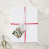 Étiquettes-cadeau Anniversaire avec fleur blanche (Avec de la ficelle)