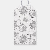 Étiquettes-cadeau Anniversaire céleste soleil fantaisiste noir et bl (Dos)