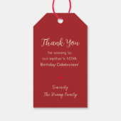 Étiquettes-cadeau Anniversaire chinois de "longévité" (100 ans et pl (Dos)