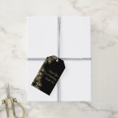 Étiquettes-cadeau Anniversaire Classy Gold & Black Damask (Avec de la ficelle)