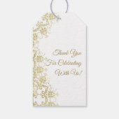 Étiquettes-cadeau Anniversaire Classy Gold Damask (Dos)