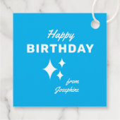 Étiquettes Cadeau Anniversaire Coeur bleu pur Quelqu'un que j'aime C (Dos)