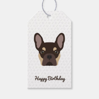Étiquettes-cadeau Anniversaire de Bouledogue Français Brun et Tan