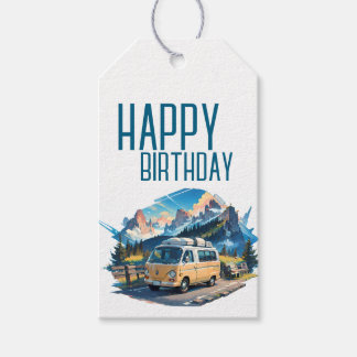 Étiquettes-cadeau Anniversaire de campeur