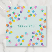Étiquettes Cadeau Anniversaire de enfant Confetti Merci vert Mint (Devant)