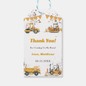 Étiquettes-cadeau Anniversaire de enfant de camion de construction (Devant)