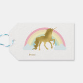Étiquettes-cadeau Anniversaire de la licorne d'or (Dos Horizontal)