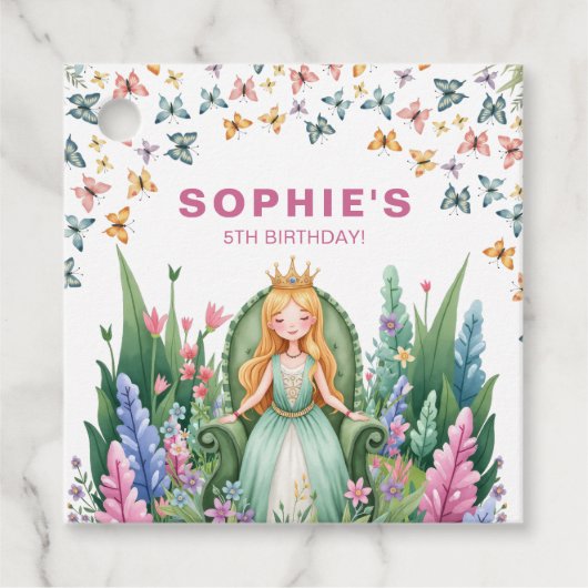 Étiquettes Cadeau Anniversaire de la princesse de Forêt enchantée (Devant)