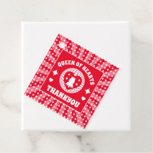 Étiquettes Cadeau Anniversaire De La Reine Des Coeurs Rouge Rétro