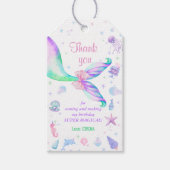 Étiquettes-cadeau Anniversaire de la sirène rose violet (Devant)