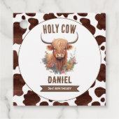 Étiquettes Cadeau Anniversaire de la vache Highland (Devant)