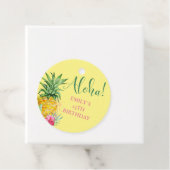 Étiquettes Cadeau Anniversaire de l'Aloha Tropical Pineappical Hawai (En situation)
