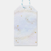 Étiquettes-cadeau Anniversaire de l'astronaute Blue Gold (Dos)