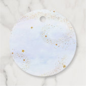 Étiquettes Cadeau Anniversaire de l'astronaute Blue Gold (Dos)