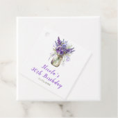 Étiquettes Cadeau Anniversaire de Lavender Mason Jar (En situation)