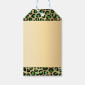 Étiquettes-cadeau Anniversaire de léopard vert émeraude (Dos)