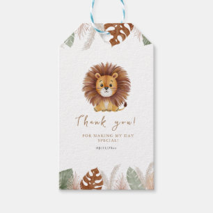 Étiquettes-cadeau Anniversaire de Lion Adorable et Fluffy