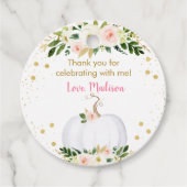 Étiquettes Cadeau Anniversaire de l'or rose petit Citrouille (Devant)