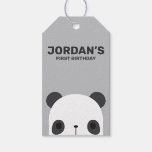 Étiquettes-cadeau Anniversaire de l'ours de Panda Little Cute