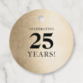 Étiquettes Cadeau ANNIVERSAIRE D'ENTREPRISE élégant affaires noir or (Devant)