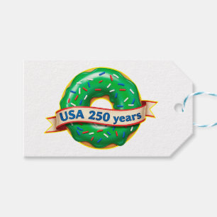 Étiquettes-cadeau Anniversaire des 250 ans de l'Amérique avec un don