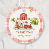 Étiquettes Cadeau Anniversaire des tracteurs rouges (Devant)