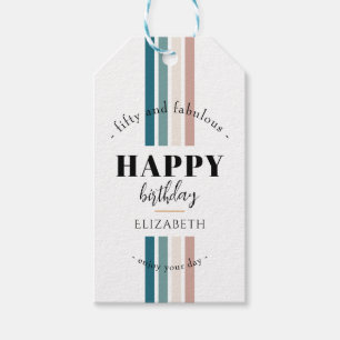 Étiquettes-cadeau Anniversaire Design minimaliste aux couleurs paste