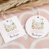 Étiquettes Cadeau Anniversaire d'Oie sotte rose