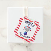 Étiquettes Cadeau Anniversaire du cirque Elephant (En situation)